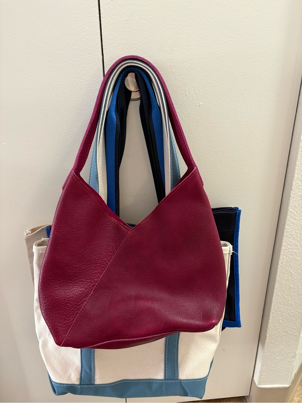 Portland Leather Naomi bag in plum.